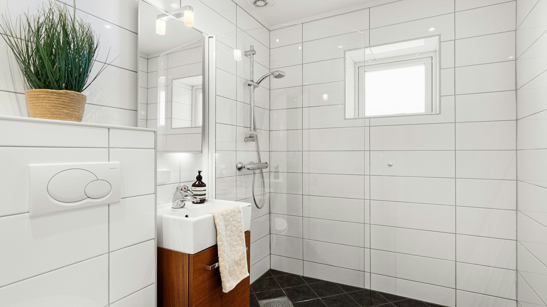vanity unit, toilet, shower enclosure and shower set